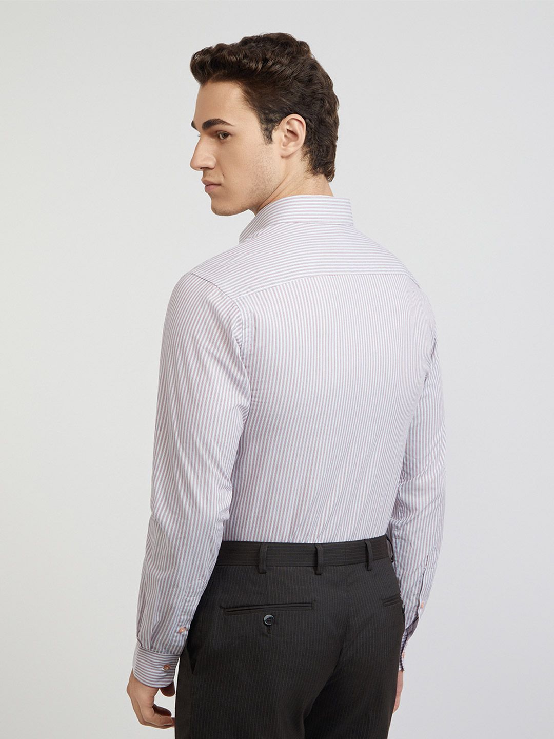 Raymond Slim Fit Striped Pure Cotton Formal Shirt