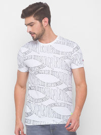 Being Human Men White Typography Printed T-shirt