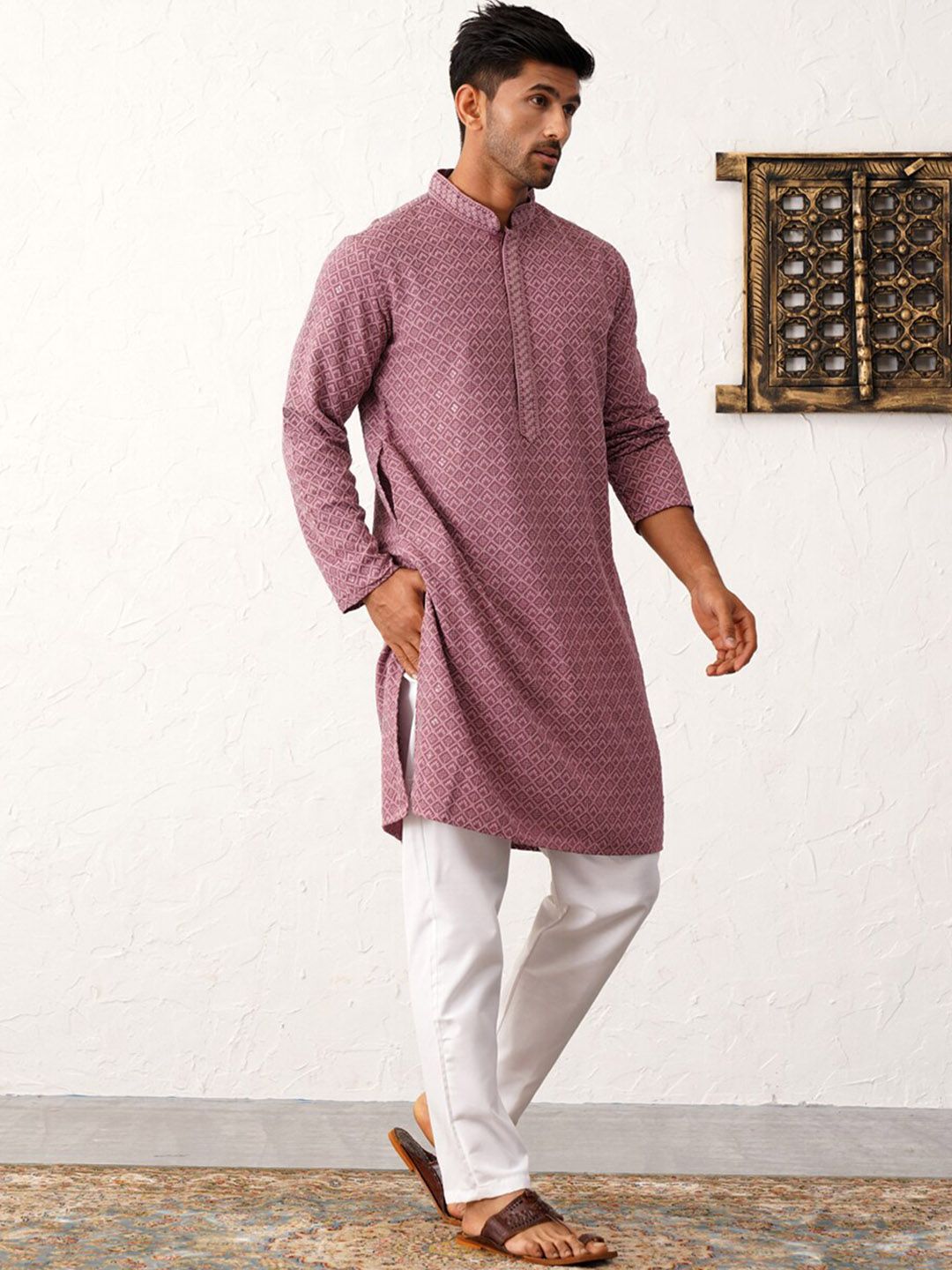 Jompers Embroidered Sequinned Kurta With Pyjama