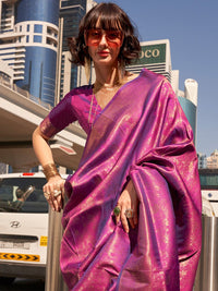 Saree mall Ethnic Motifs Zari Kanjeevaram Saree with Tassels