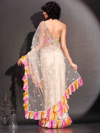 Tikhi Imli Mirror Work Net Saree