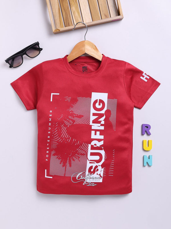 HRX by Hrithik Roshan Boys Typography Printed T-shirt