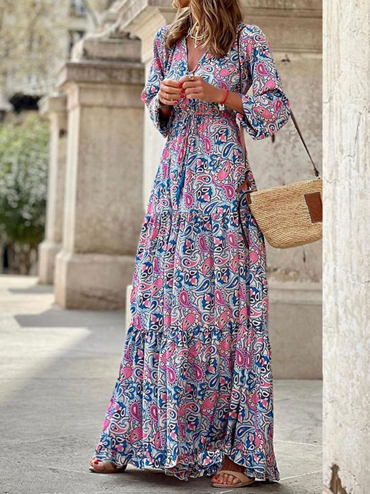 all about you Floral Printed V-Neck Maxi Dress