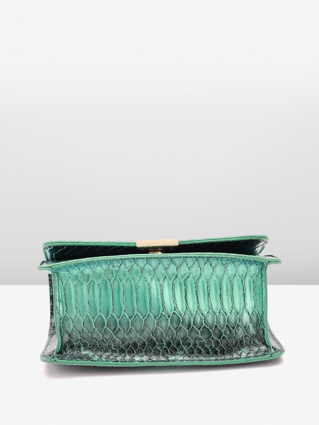 Lino Perros Snakeskin Textured Structured Shoulder Bag