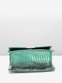 Lino Perros Snakeskin Textured Structured Shoulder Bag