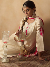 Indo Era Women Ethnic Motifs Embroidered Regular Kurta with Trousers & With Dupatta