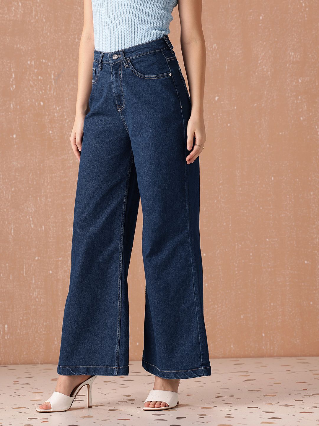 all about you Women Wide Leg High-Rise Stretchable Jeans