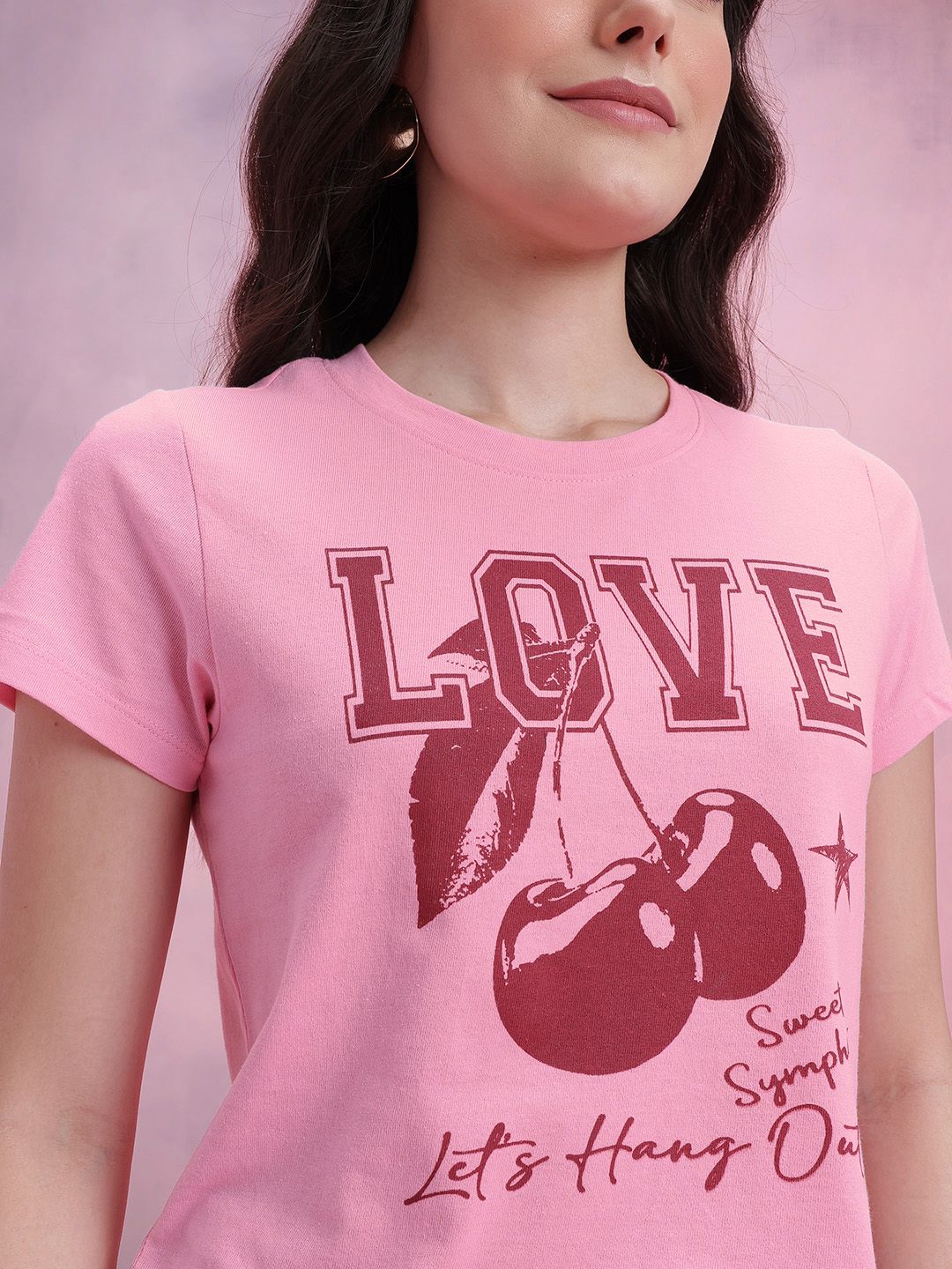 DressBerry Women Typography Printed Crop T-shirt