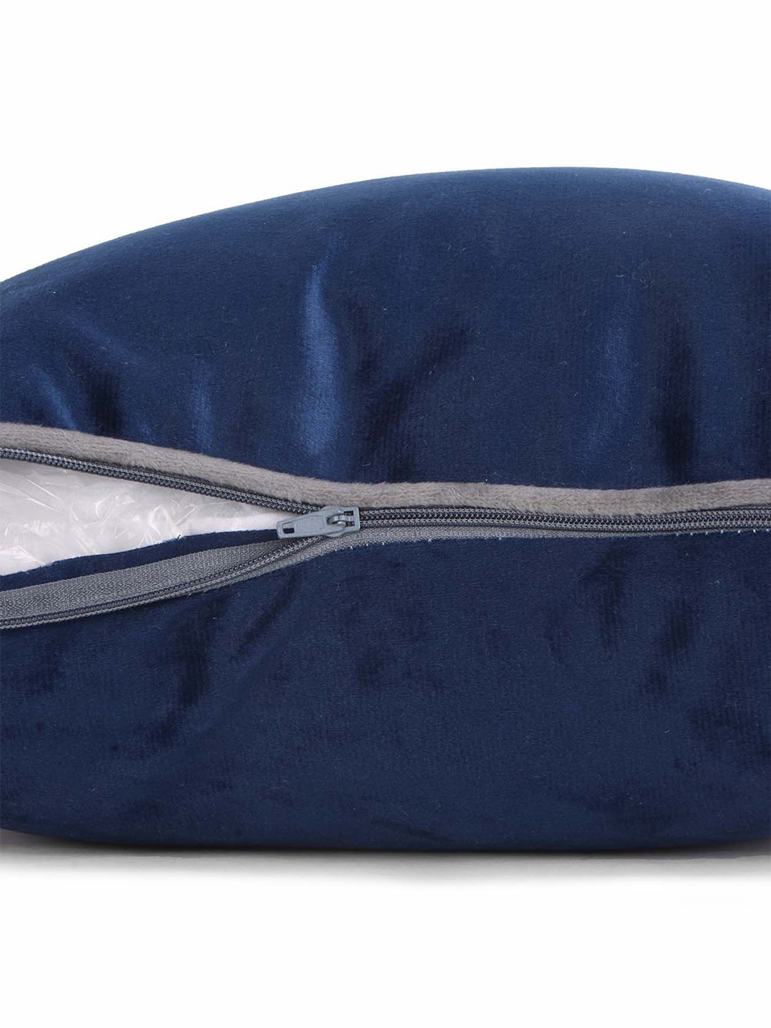 STITCHNEST 5 Pcs Blue & Grey Velvet Square Cushion Covers