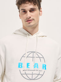 THE BEAR HOUSE Men's Cotton Graphic Printed Hooded Sweatshirt
