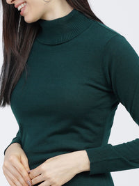 Tokyo Talkies Wanita Sweater Pepejal Hijau