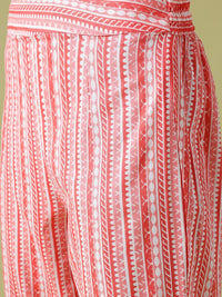 Anouk Floral Print Pure Cotton Kurta with Trousers & Dupatta