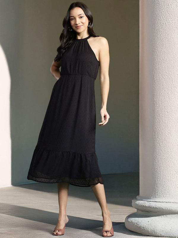 DressBerry Dobby A-Line Midi Dress