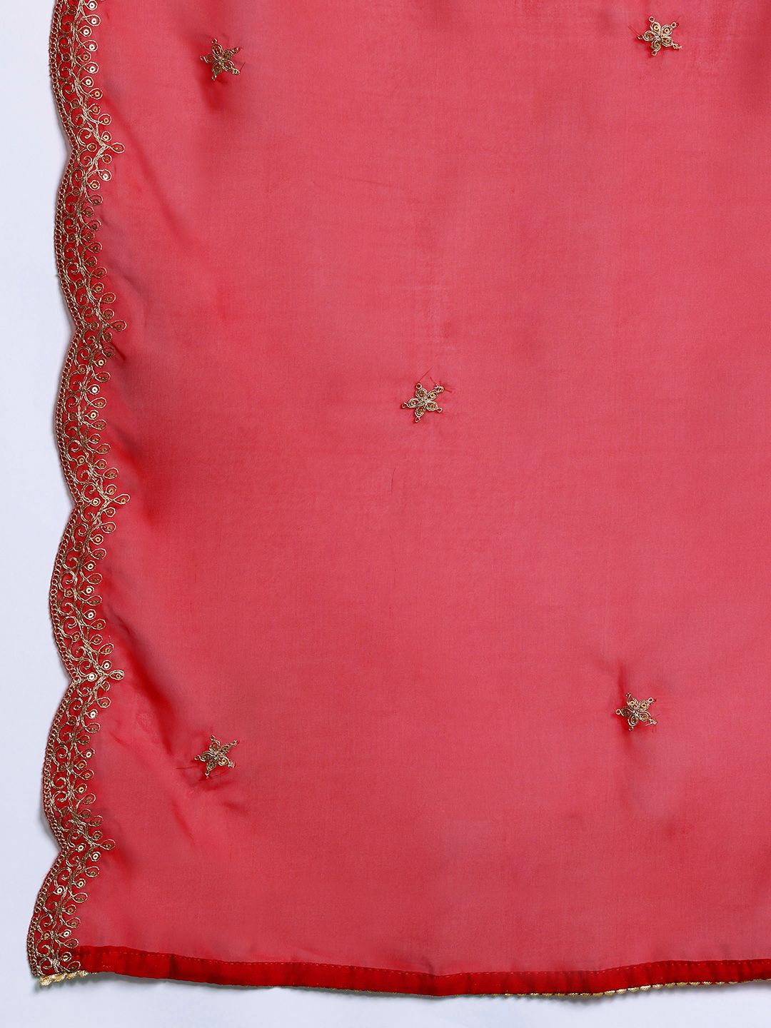 Indo Era Ethnic Motifs Yoke Design Zari Panelled Liva Kurta With Trousers & Dupatta