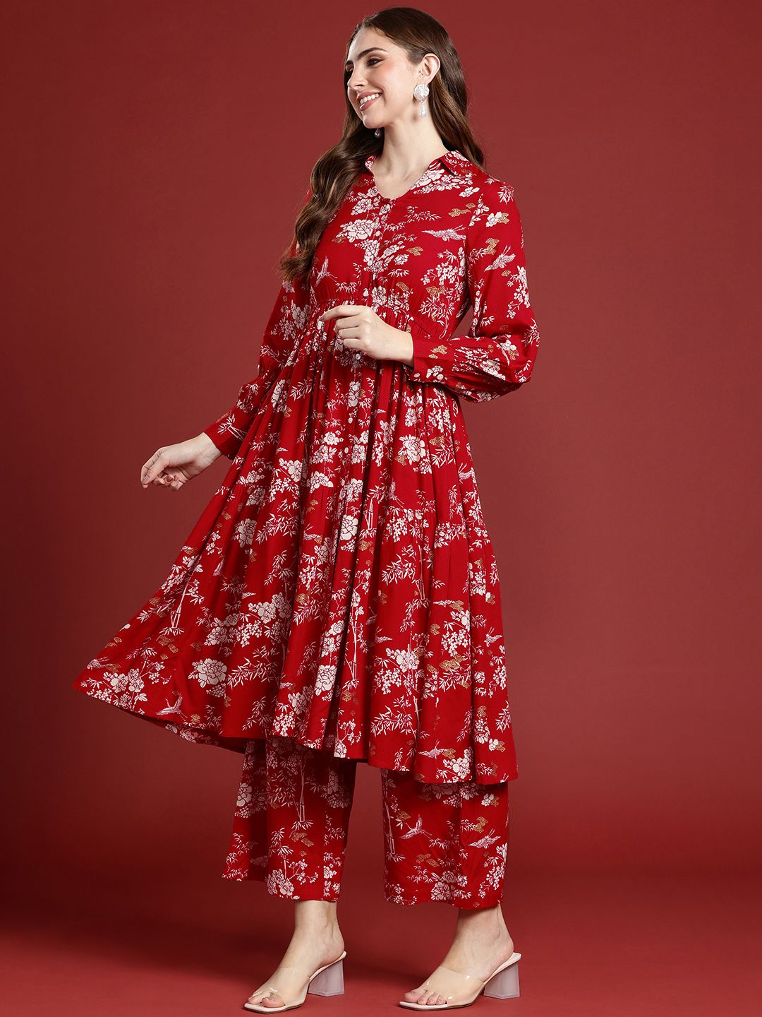 Anouk Ethnic Motifs Printed Regular Kurta with Palazzos