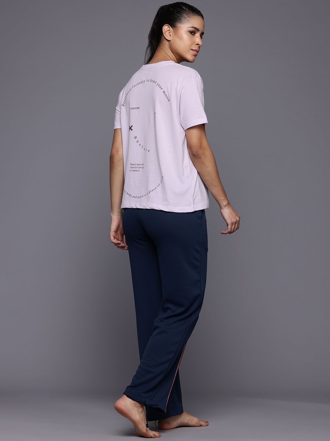 HRX by Hrithik Roshan Women Printed Pure Cotton Yoga T-shirt