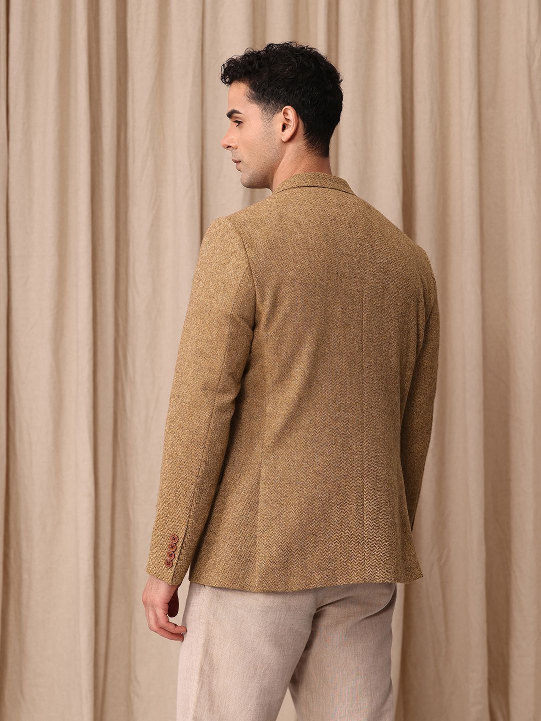 Mr. Bowerbird Self Design Notched Lapel Casual Blazer