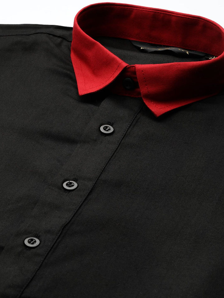 SOJANYA Lelaki Hitam Solid Kurta Lurus
