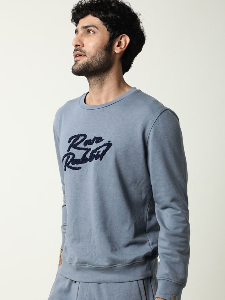 RARE RABBIT Men Fern Slim Fit Embroide Sweatshirt