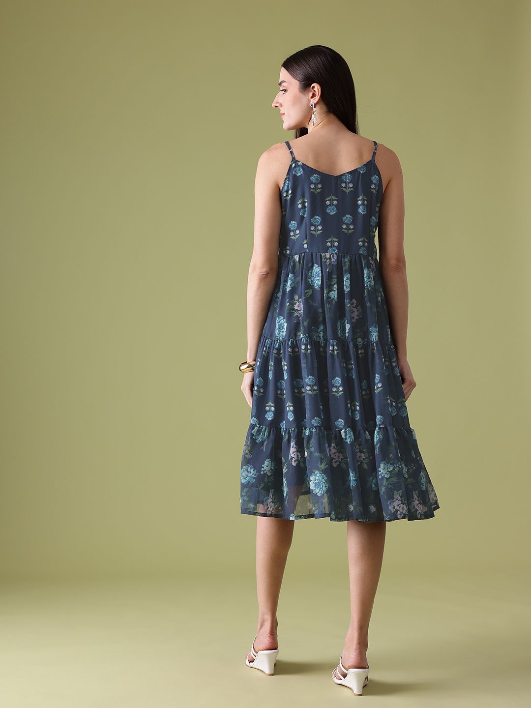 Anouk Floral Printed Ethnic Dress