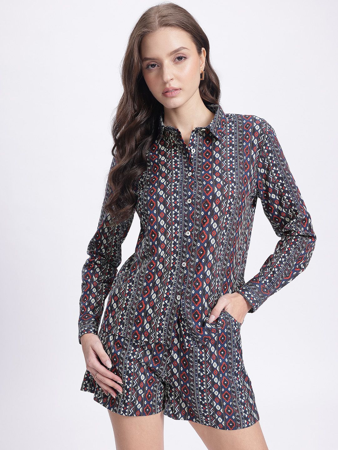 DressBerry Minimalist Muse Ethnic Motifs Print Co-Ords