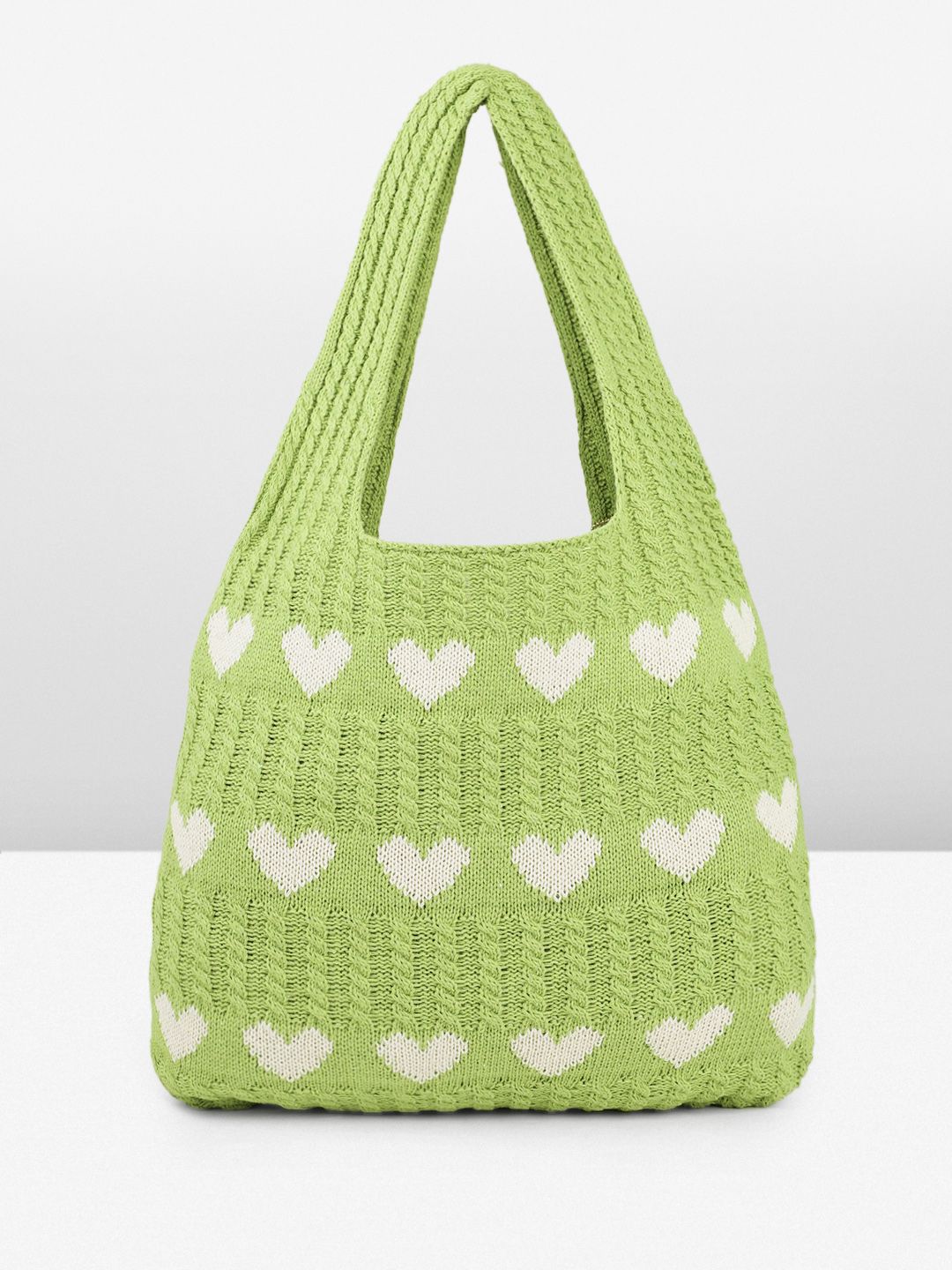 DressBerry Heart Crocheted Shopper Tote Bag