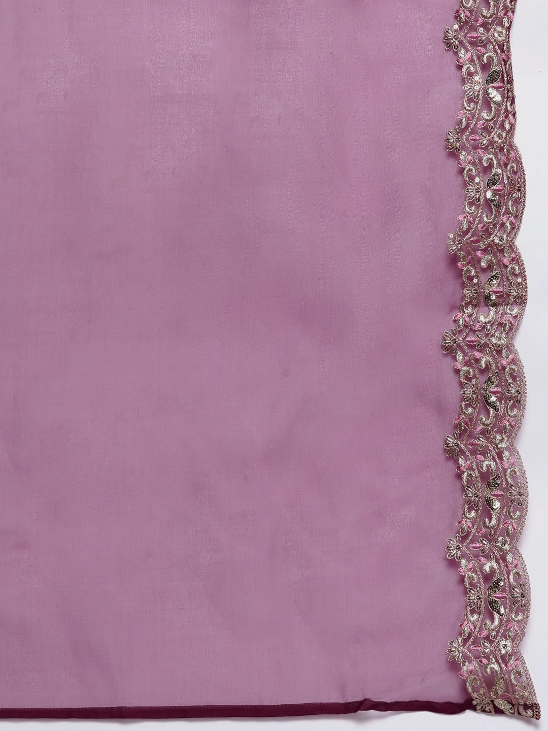 Indo Era Floral Embroidered Sequinned Liva Kurta with Trousers & Dupatta