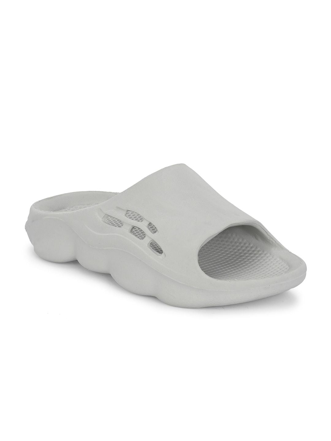 HRX by Hrithik Roshan Men Grey Self Design Sliders