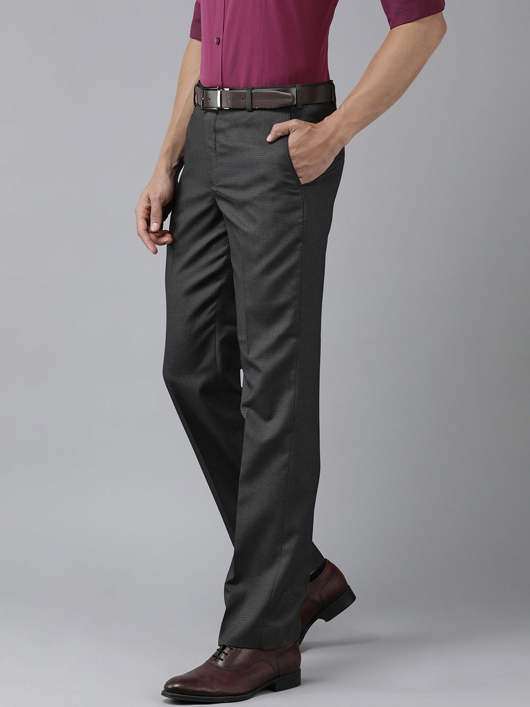 Park Avenue Men Formal Black Trousers
