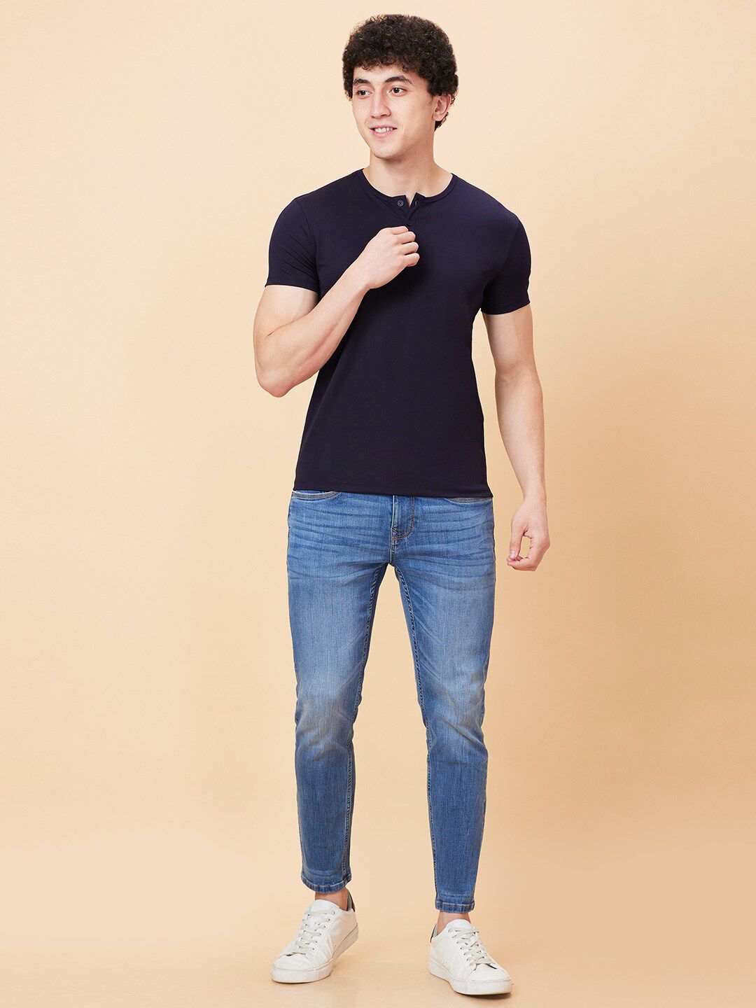 Being Human Henley Neck Casual T-shirt