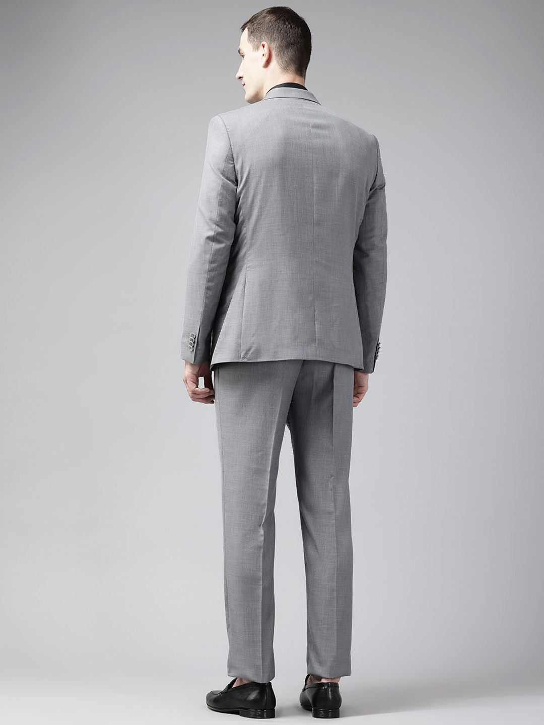 Park Avenue Notched Lapel Collar Oxford Weave 3 Piece Formal Suit