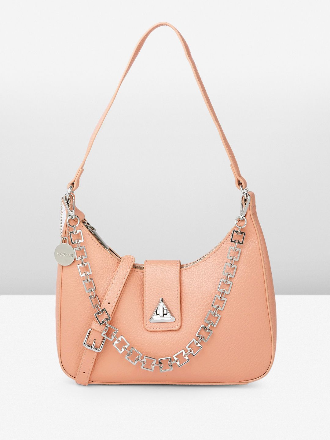 DressBerry Textured Hobo Bag with Chain Handle