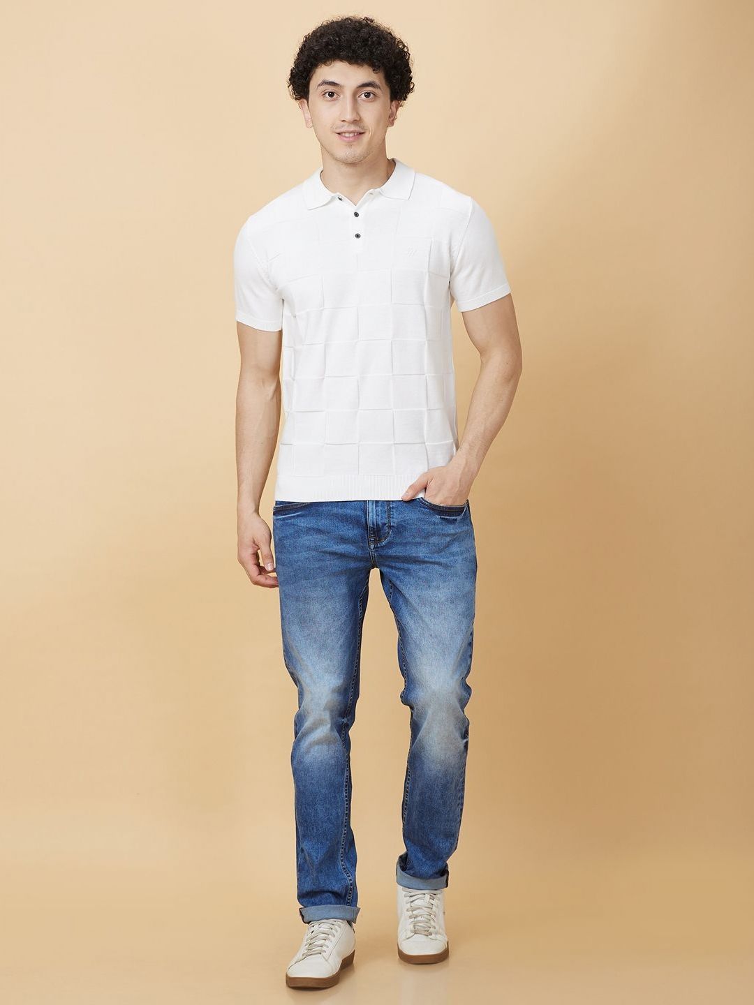 Being Human Men Checked Polo Collar Pockets T-shirt