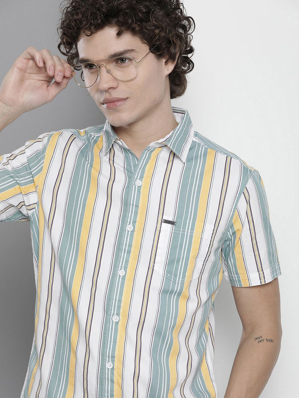 The Indian Garage Co Men Striped Pure Cotton Casual Shirt