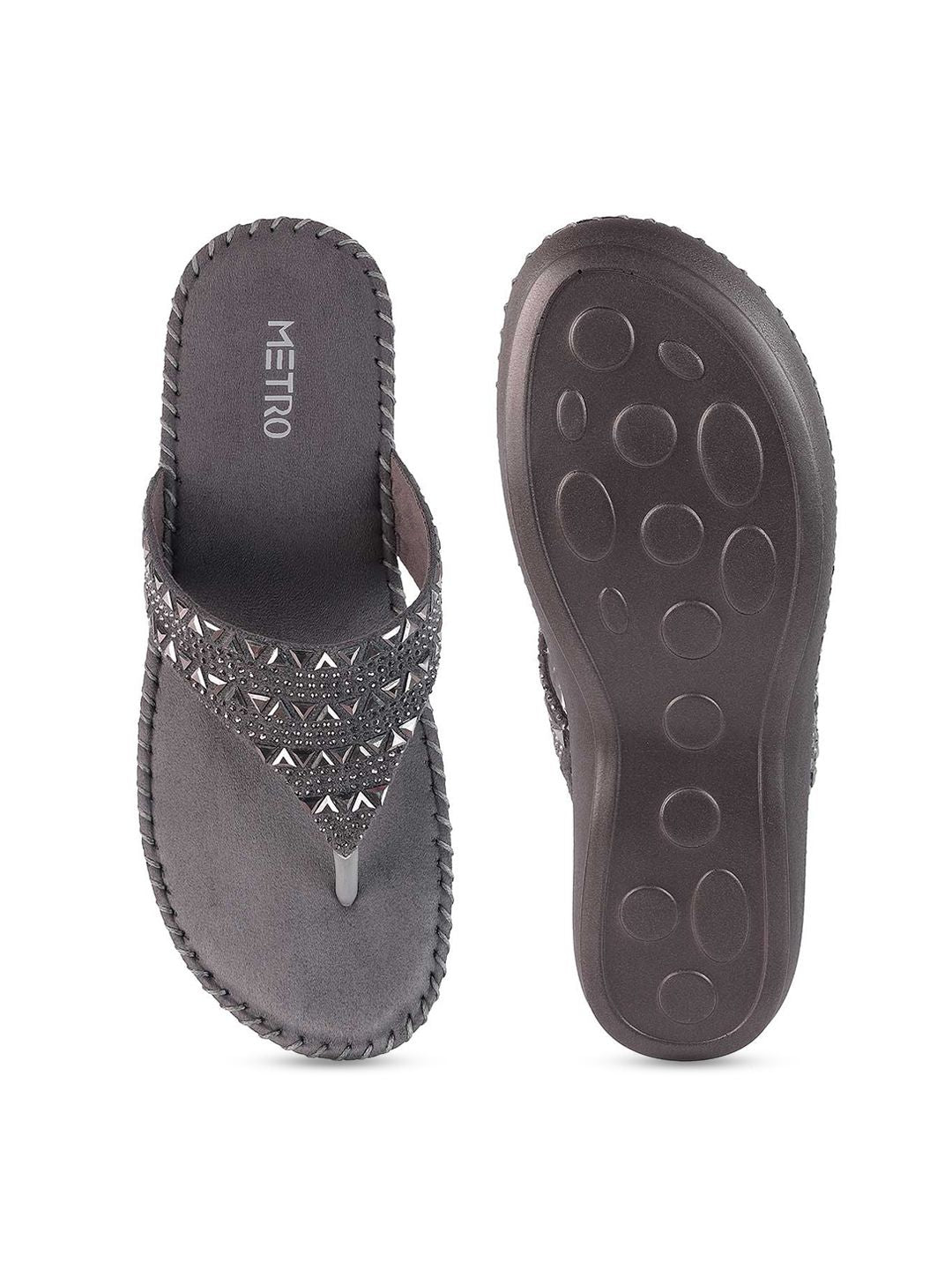 Metro Embellished Open Toe Comfort Heels