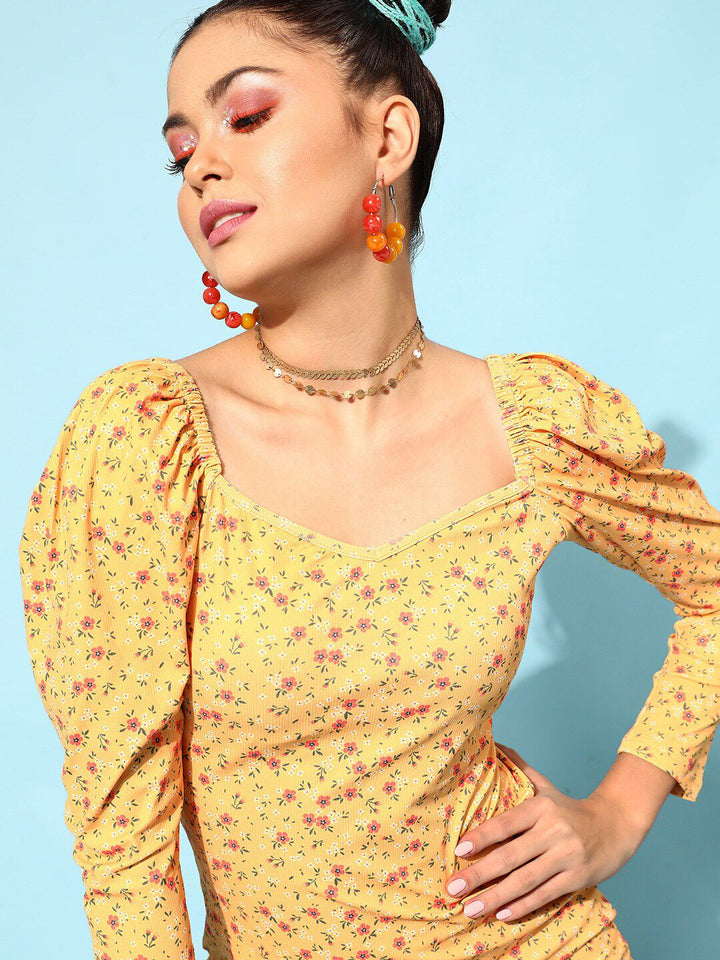 STREET 9 Women Yellow Floral Dress