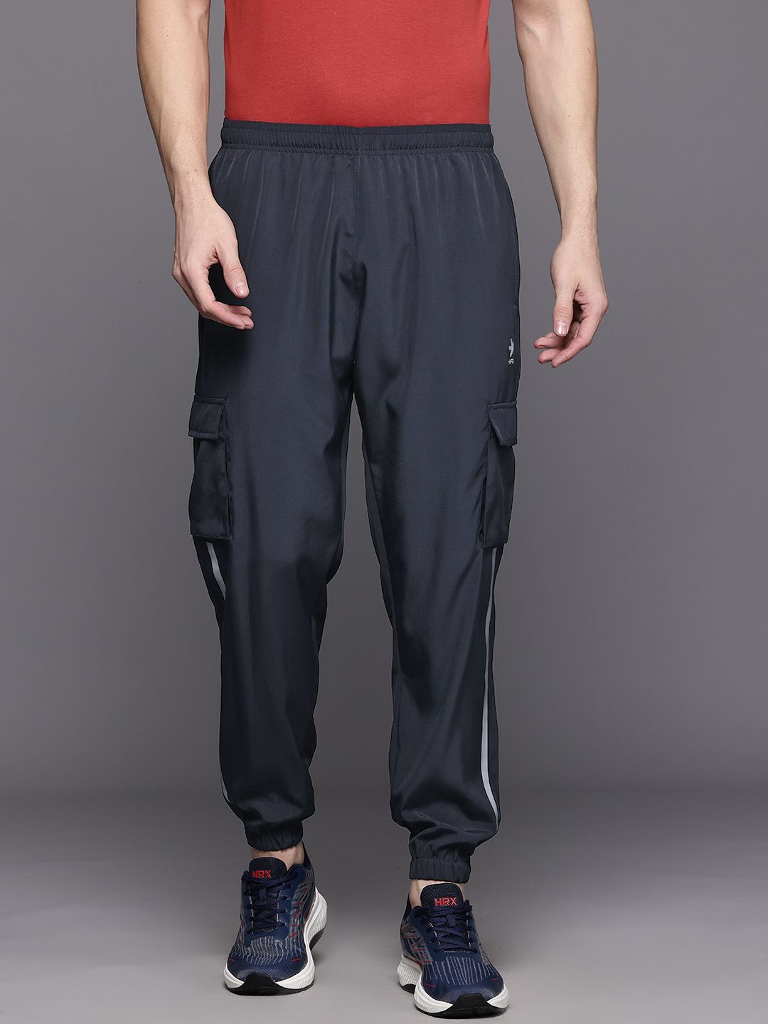 HRX by Hrithik Roshan Men Side Stiped Lifestyle Reflective Cargo-Style Jogger