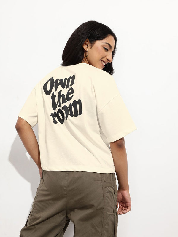 DressBerry Blank Canvas Breezy Basic Boxy Crop T-shirt