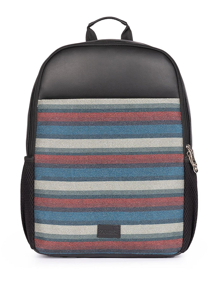 ZOUK Mysore Mosaic Striped Backpack with Compression Straps - 16 L