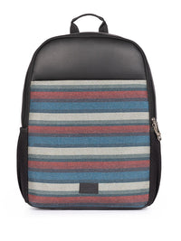 ZOUK Mysore Mosaic Striped Backpack with Compression Straps - 16 L