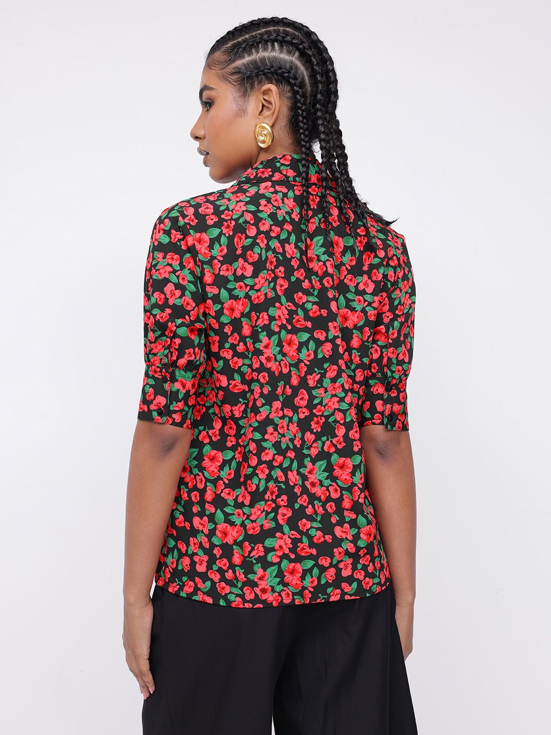 DressBerry Vibrant Bright Floral Printed Shirt