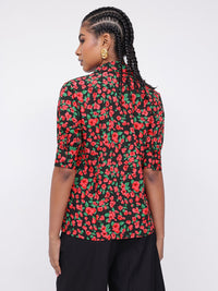 DressBerry Vibrant Bright Floral Printed Shirt