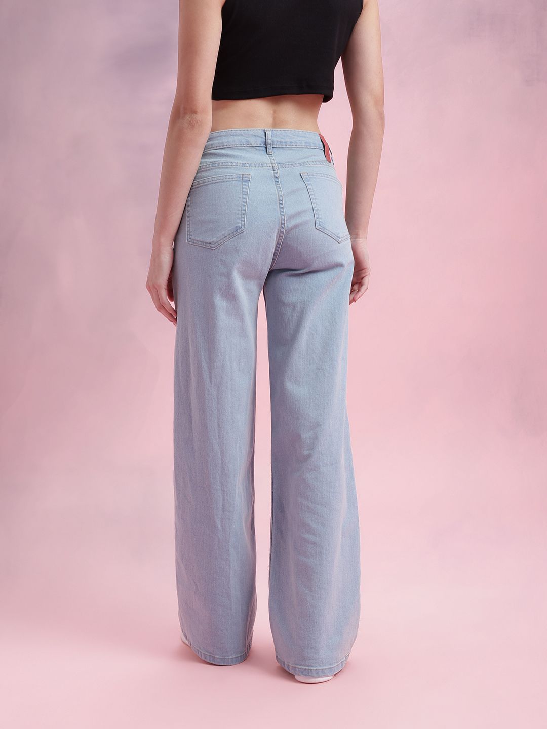 DressBerry Women Mid-Rise Wide Leg Stretchable Jeans