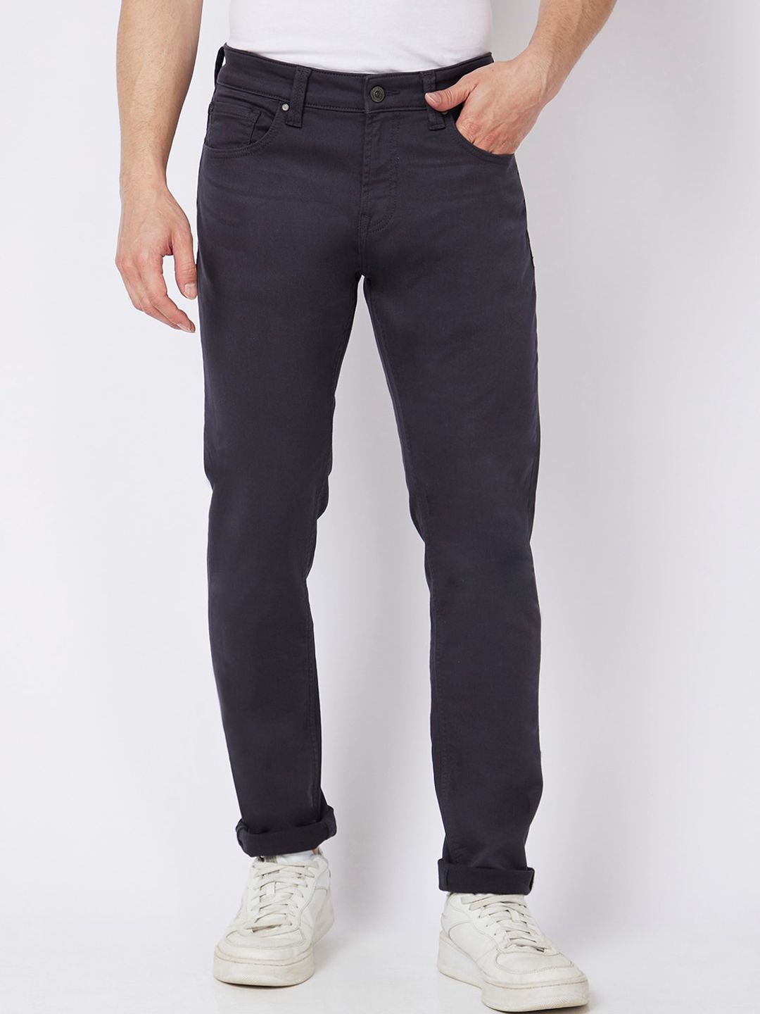 SPYKAR Men Clean Look Slim Fit Narrow Low-Rise Stretchable Jeans