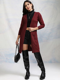 Tokyo Talkies Women Burgundy Front-Open