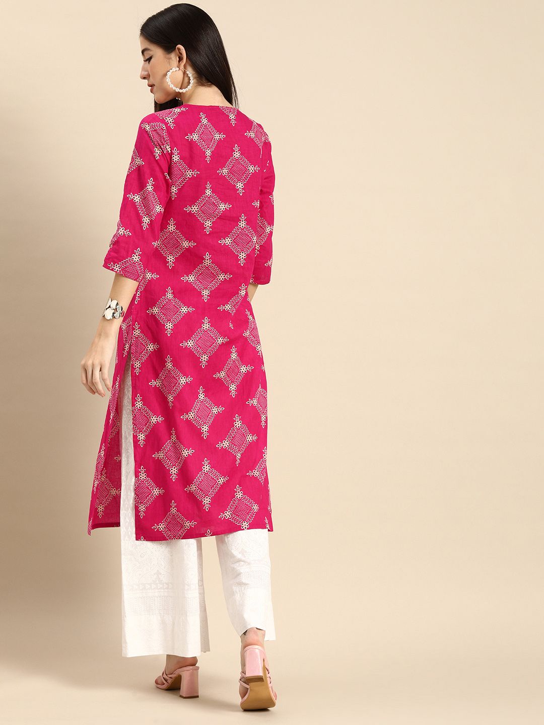 Anouk Women Pink Ethnic Motifs Printed Kurta
