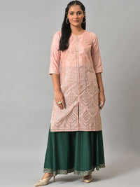 W Women Green Polka Dots Printed Wide Leg Palazzos
