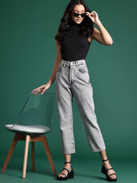 DressBerry Ribbed High Neck Top