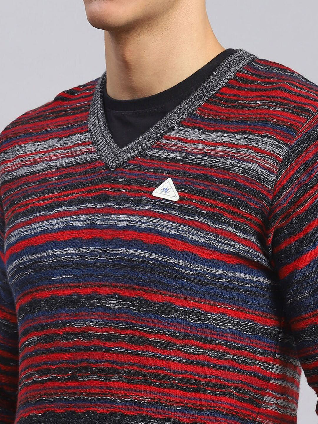 Monte Carlo V-Neck Striped Woollen Pullover