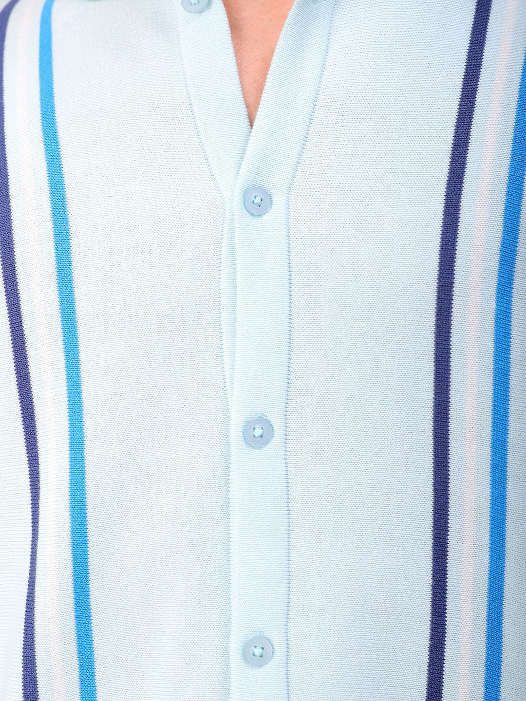 The Indian Garage Co Men Relaxed Fit Striped Flat Knit Polo Resortwear Shirt